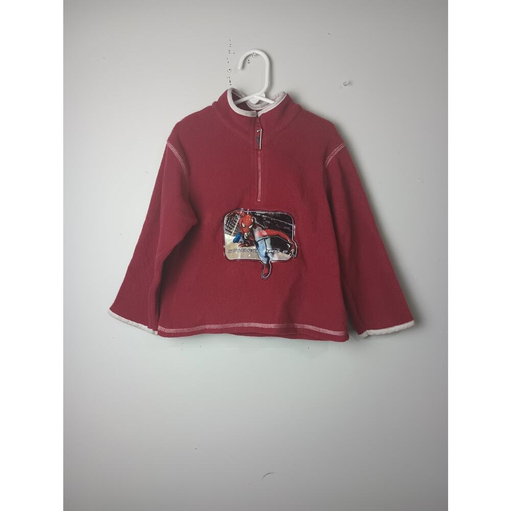 Vintage 2004 Spiderman 2 Toddler Size 5T Half Zip Pull Over Fleece +Flawed+